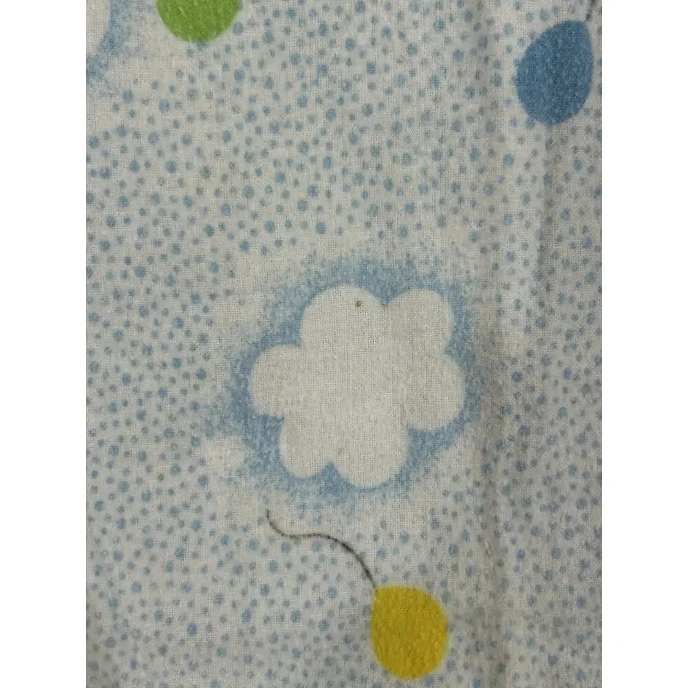 2 Vintage Toddletime Receiving Baby Blanket Bears Balloons Rainbows Flannel